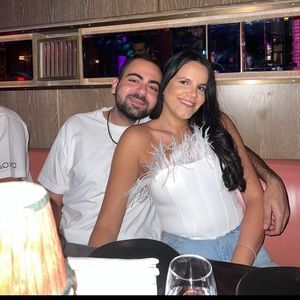 Corset white feather top